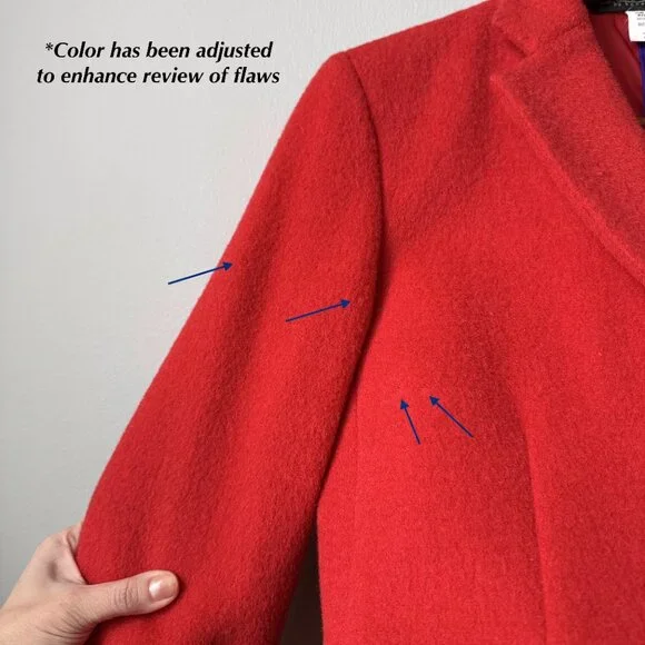 Wool Alpaca Blend Blazer Harvé Benard Red Jacket - Picture 14 of 17